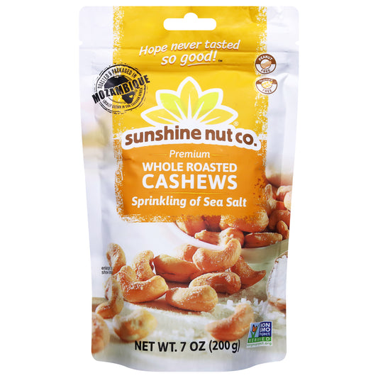 Sunshine Nut Co. Premium Whole Roasted Sprinkling of Sea Salt Cashews 7 oz