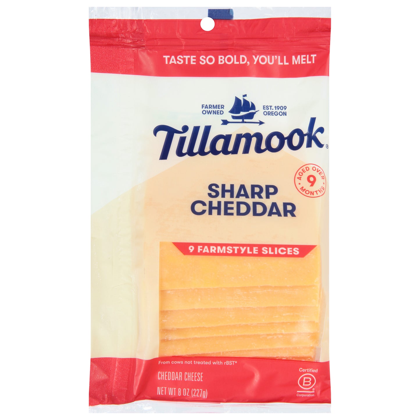 Tillamook Farmstyle Sharp Cheddar Cheese Slices 9 ea