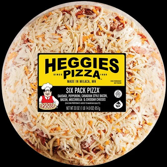 Heggies Pizza Thin Crust, Six Pack