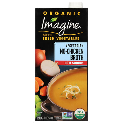 Imagine Low Sodium Organic Vegetarian No-Chicken Broth 32 fl oz