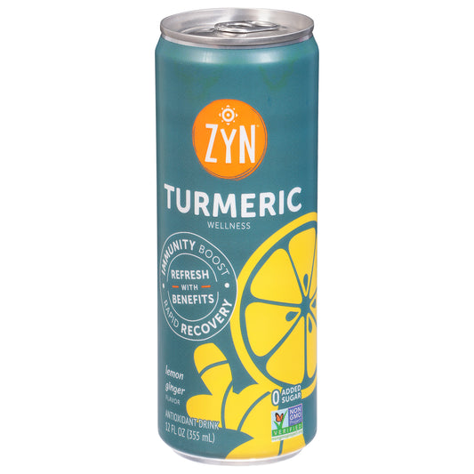 Zyn Turmeric Wellness Lemon Ginger Flavor Antioxidant Drink 12 fl oz