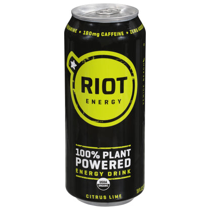 Riot Energy Organic Citrus Lime Energy Drink 16 fl oz