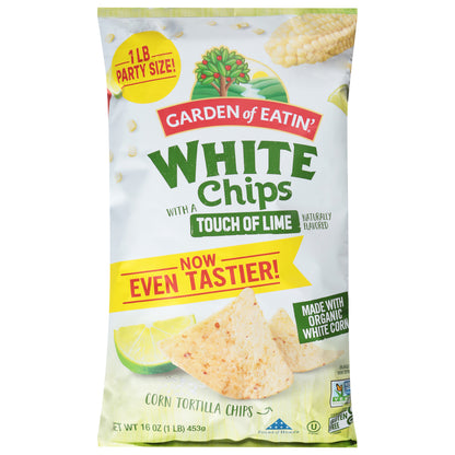 Garden of Eatin' White Chips with a Touch of Lime Corn Tortilla Chips Party Size! 16 oz
