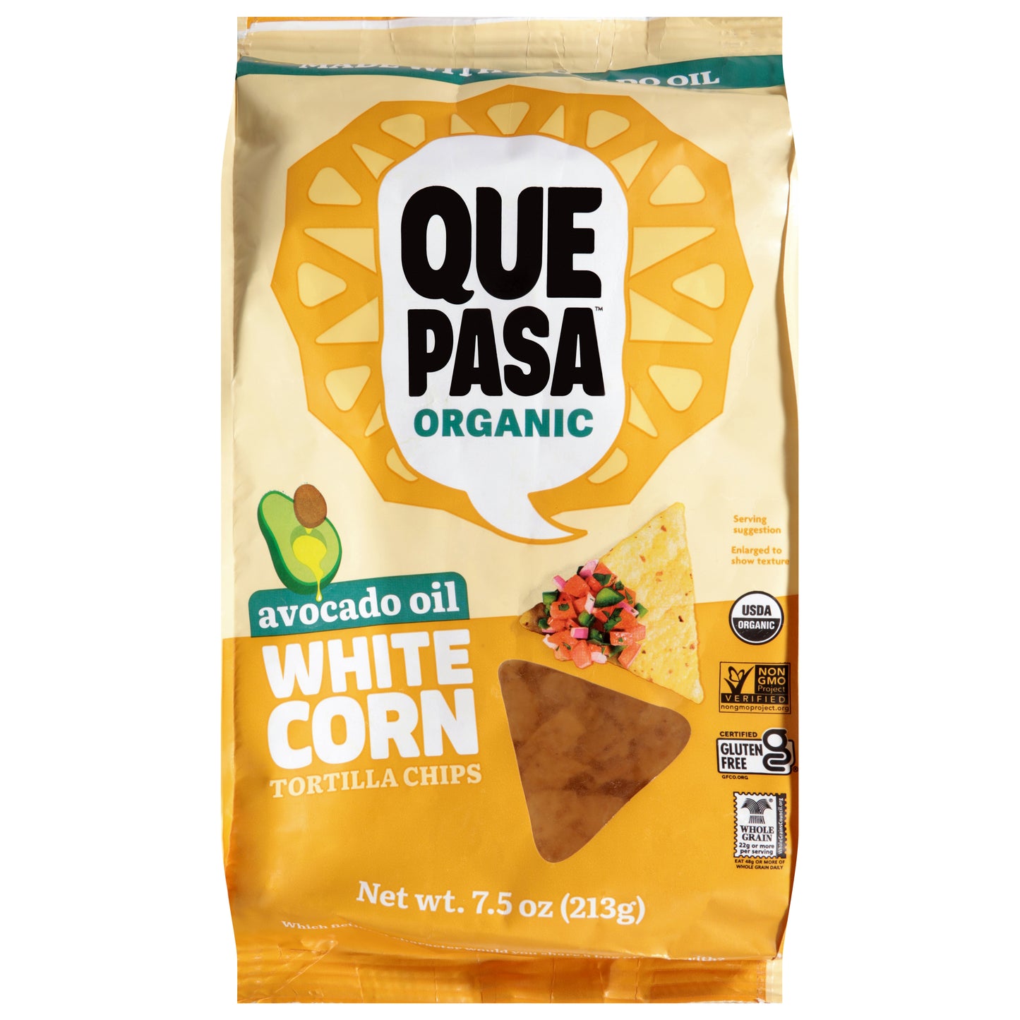 Que Pasa Organic White Corn Tortilla Chips 7.5 oz