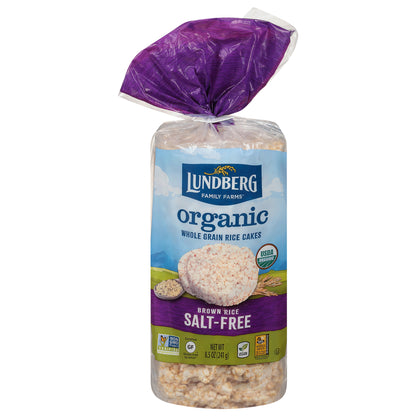 Lundberg Family Farms Salt-Free Brown Rice Whole Grain Organic Rice Cakes 8.5 oz