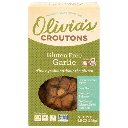 Olivia's Gluten Free Garlic Croutons 4.5 oz