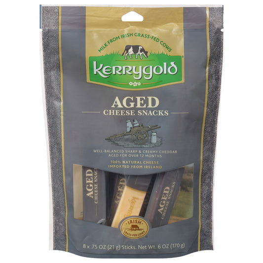 Kerrygold Grass-fed Aged Irish Cheddar Cheese Snacks, 6oz