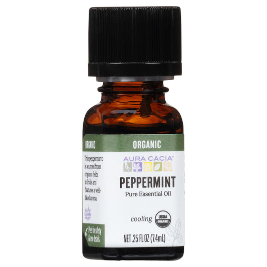 Aura Cacia Cooling Peppermint Pure Essential Oil 0.25 fl oz