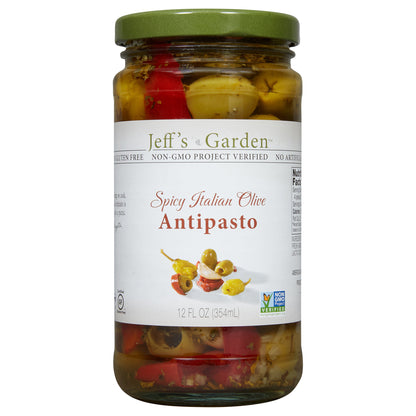 Jeff's Garden Spicy Italian Olive Antipasto, 12 fl oz