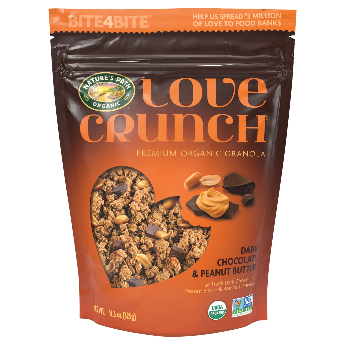 Love Crunch Organic Dark Chocolate & Peanut Butter Granola 11.5oz Pouch