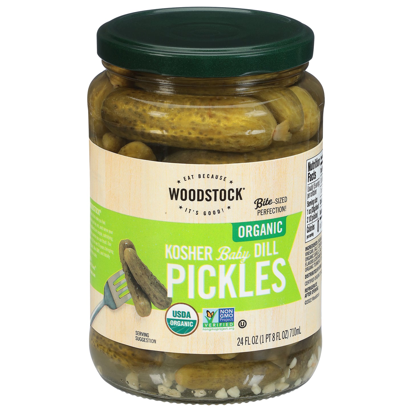Woodstock Organic Kosher Baby Dill Pickles 24 fl oz