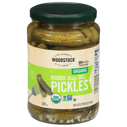 Woodstock Organic Kosher Baby Dill Pickles 24 fl oz