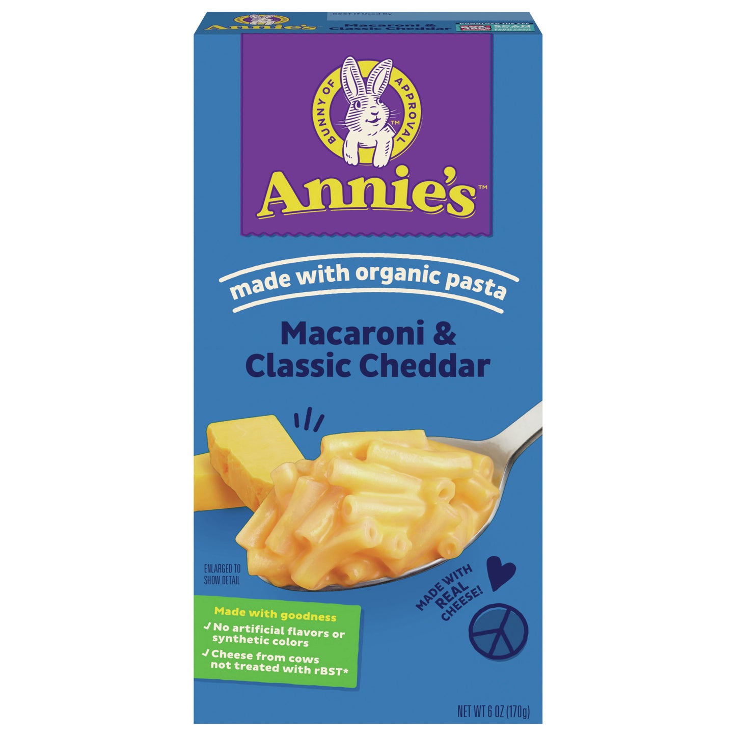 Annie's Classic Cheddar Macaroni and Cheese with Organic Pasta, 6 oz