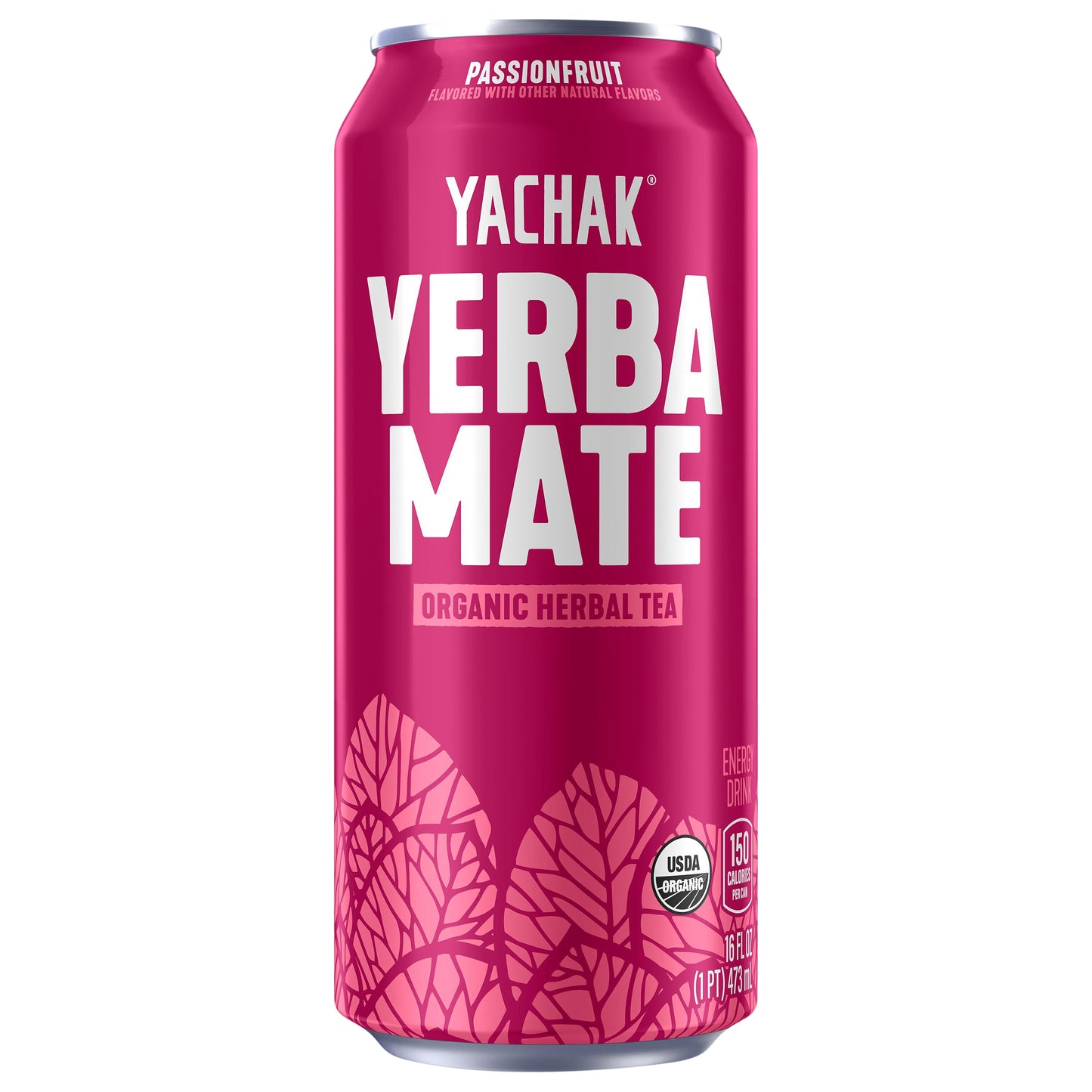 Yachak Yerba Mate Organic Herbal Tea Energy Drink Passionfruit 16 Fl Oz