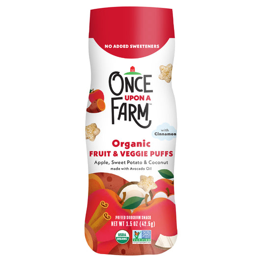 Once Upon a Farm Organic Baby Puffs, Apple, Sweet Potato & Coconut, 1.5oz