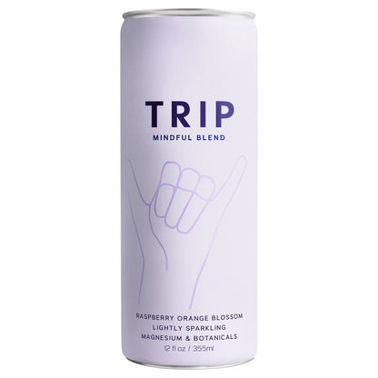 Trip Mindful Blend Lightly Sparkling Raspberry Orange Blossom Mindful Botanicals 12 fl oz