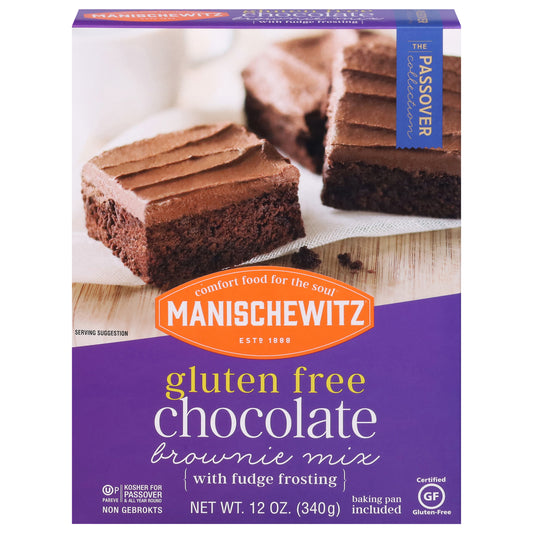 Manischewitz The Passover Collection Gluten Free Chocolate Brownie Mix with Fudge Frosting 12 oz
