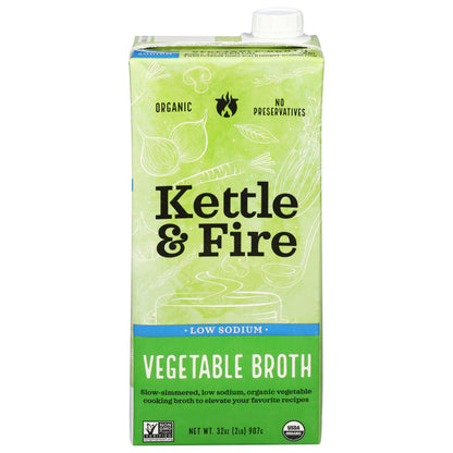 Kettle & Fire Low Sodium Vegetable Broth 32 oz