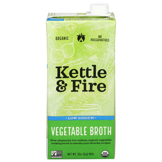 Kettle & Fire Low Sodium Vegetable Broth 32 oz