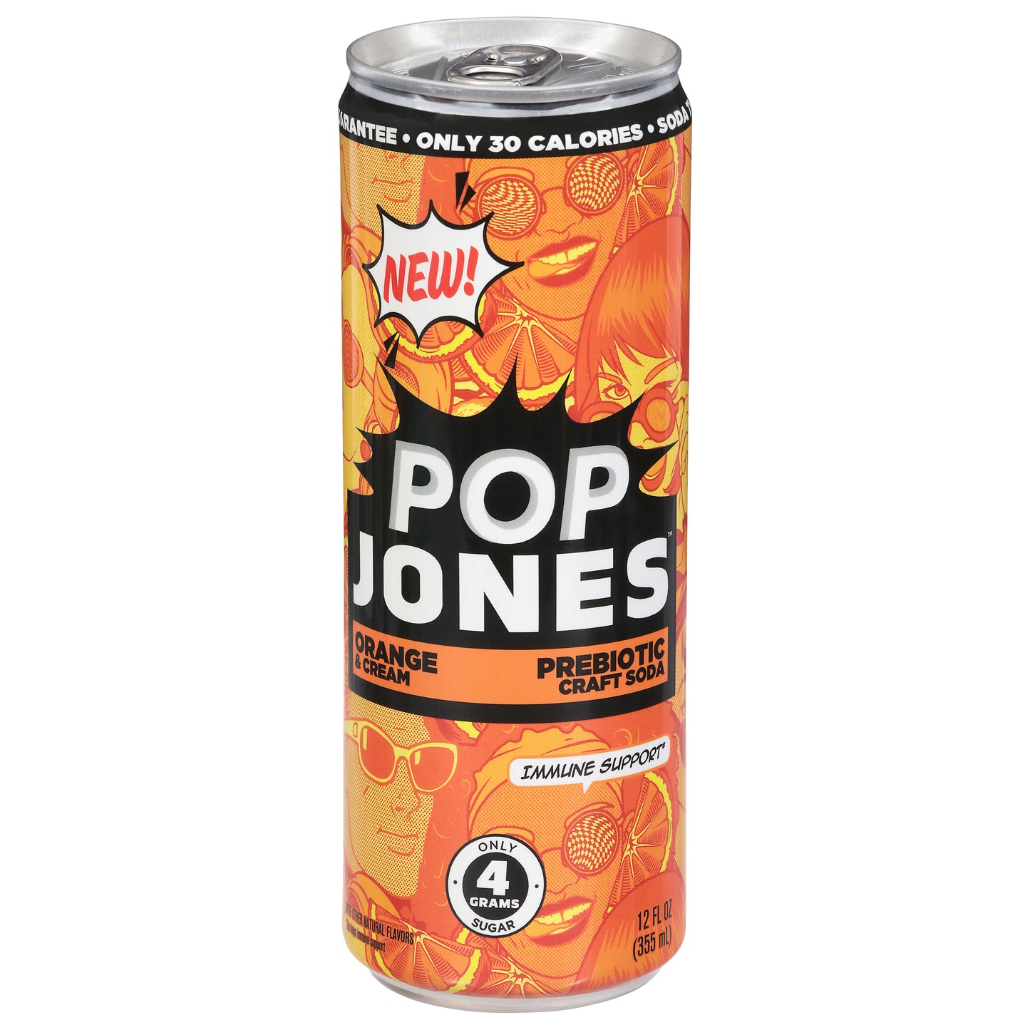 Pop Jones Orange & Cream Prebiotic Craft Soda 12 fl oz