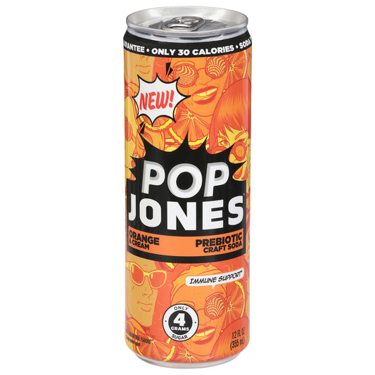 Pop Jones Orange & Cream Prebiotic Craft Soda 12 fl oz
