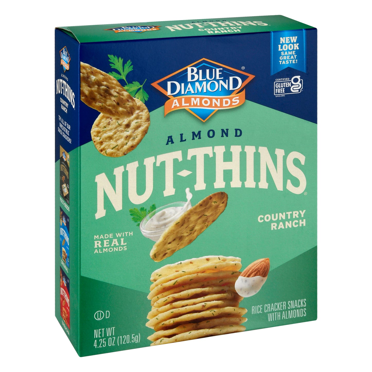 Blue Diamond Nut-Thins with Almonds Country Ranch Rice Crackers Snacks 4.25 oz