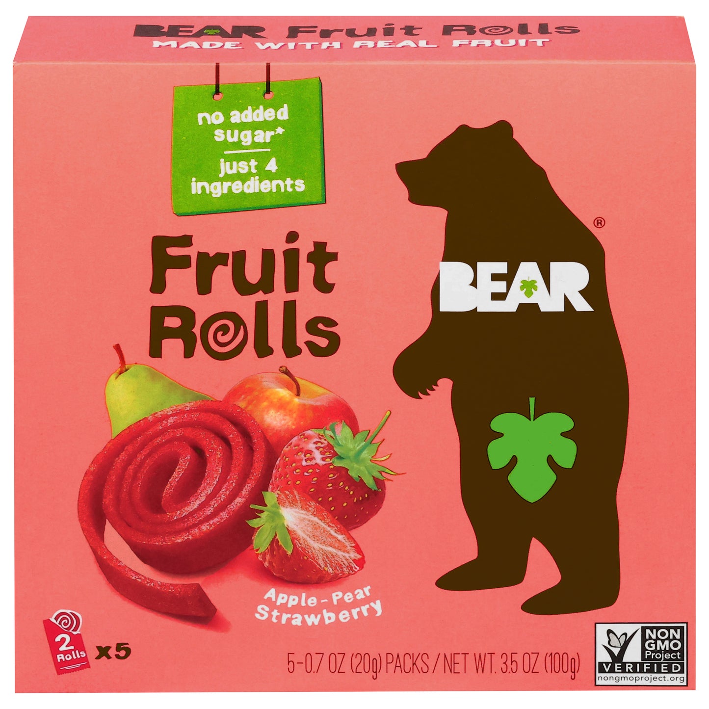 Bear Apple-Pear Strawberry Fruit Rolls 5 - 0.7 oz Packs