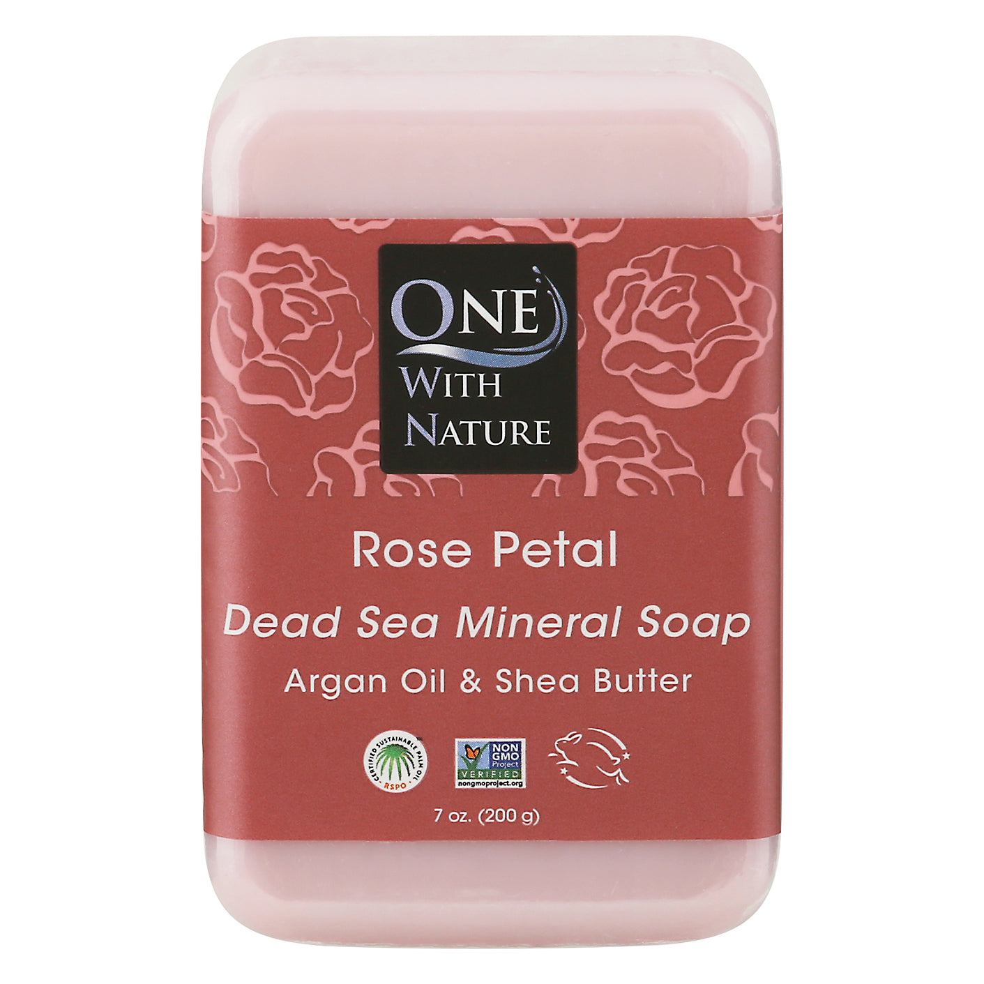 One with Nature Dead Sea Mineral Rose Petal Soap 7 oz