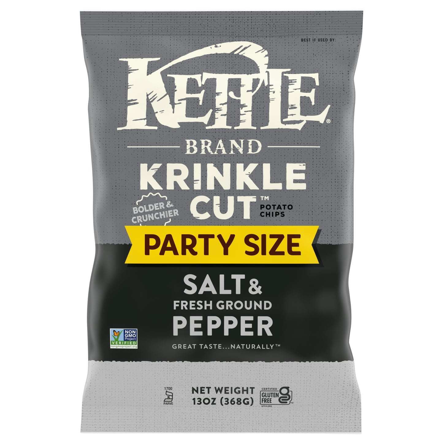 Kettle Brand Krinkle Cut Salt & Ground Pepper Salt & Fresh Ground Pepper Potato Chips Party Size 13 oz