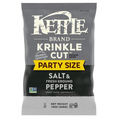 Kettle Brand Krinkle Cut Salt & Ground Pepper Salt & Fresh Ground Pepper Potato Chips Party Size 13 oz