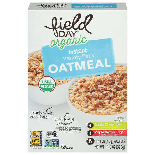 Field Day Instant Organic Oatmeal Variety Pack 8 - 1.41 oz Packets