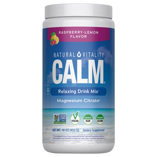 Natural Vitality CALM Raspberry Lemon Flavored Magnesium Supplement Drink Mix 16 oz