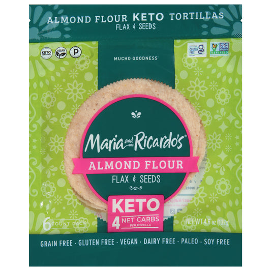 Maria and Ricardo's Flax & Seeds Almond Flour Keto Tortillas 6 ea