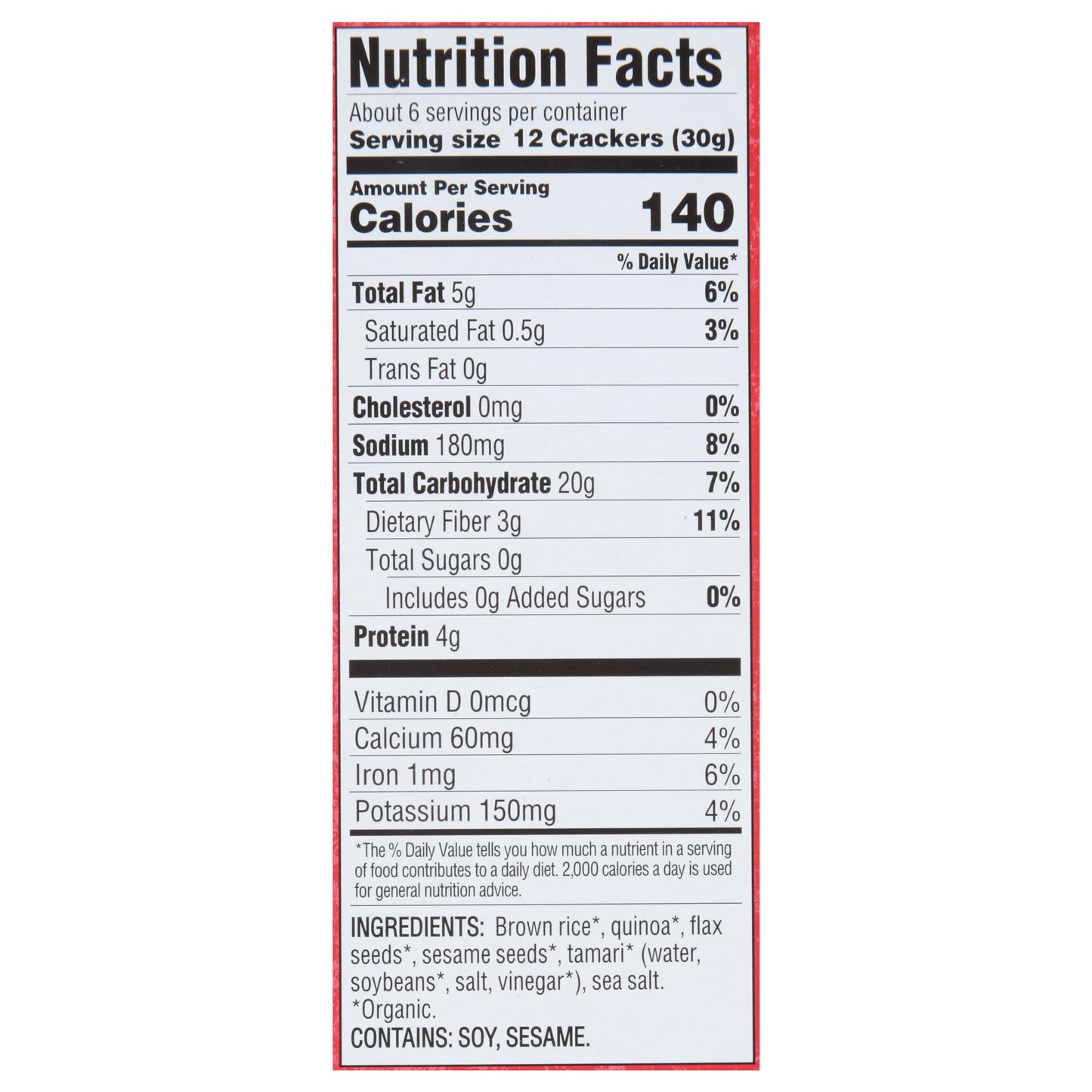 Mary's Gone Crackers Organic Original Crackers 6.5 oz