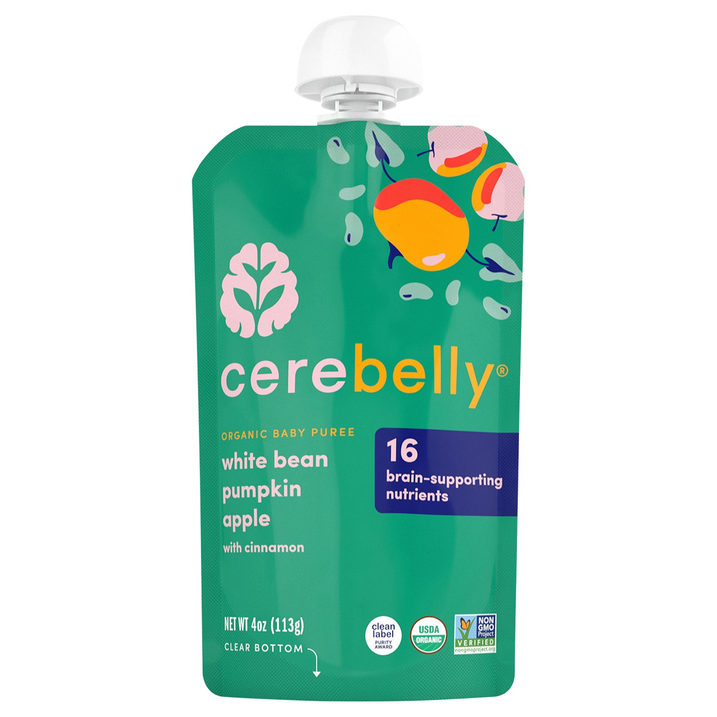 Cerebelly Organic White Bean Pumpkin Apple 4oz