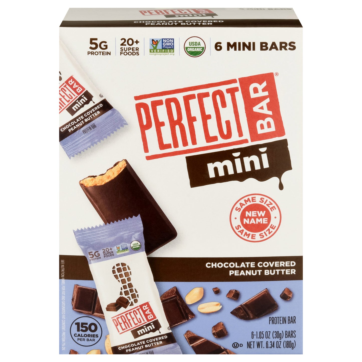 Perfect Bar Chocolate Covered Peanut Butter Mini Protein Bar 6 - 1.05 oz Bars