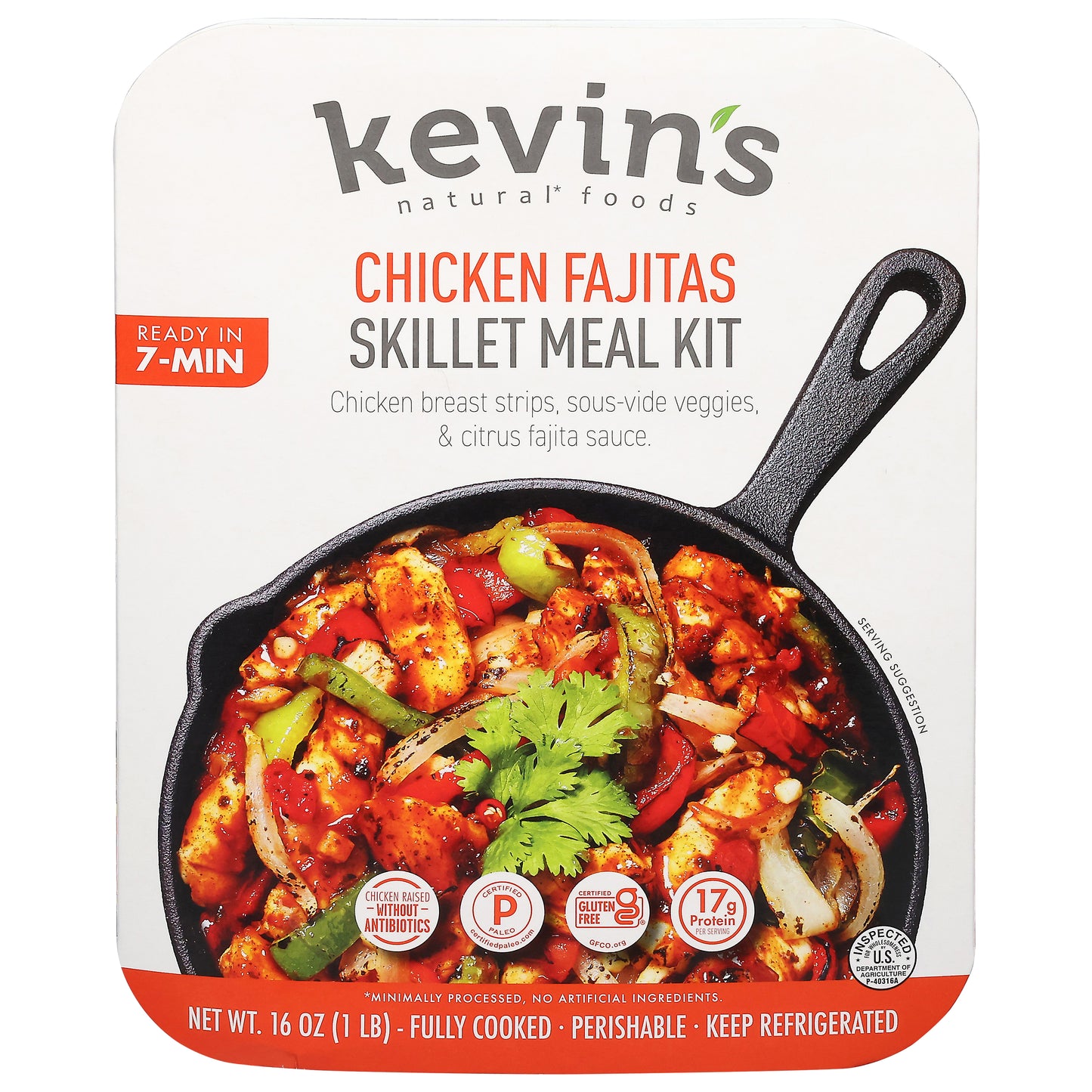 Kevin's Natural Foods Chicken Fajitas Skillet Meal Kit 16 oz