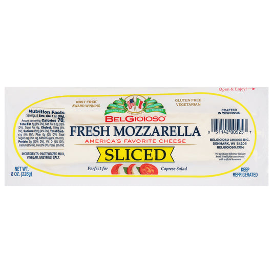 BelGioioso Sliced Fresh Mozzarella Cheese 8 oz