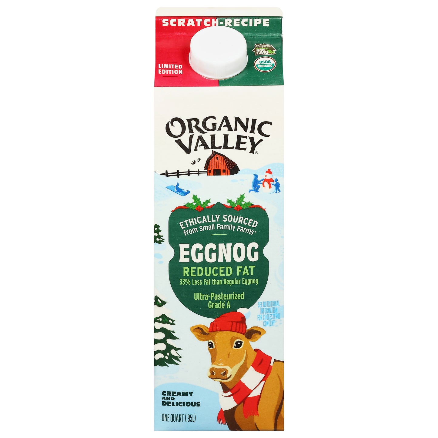 Organic Valley Reduced Fat Eggnog 1 qt