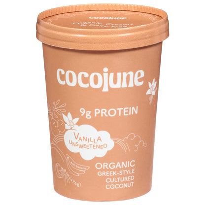 Cocojune Organic Greek-Style Cultured Coconut Vanilla Unsweetened Yogurt 16.8 oz