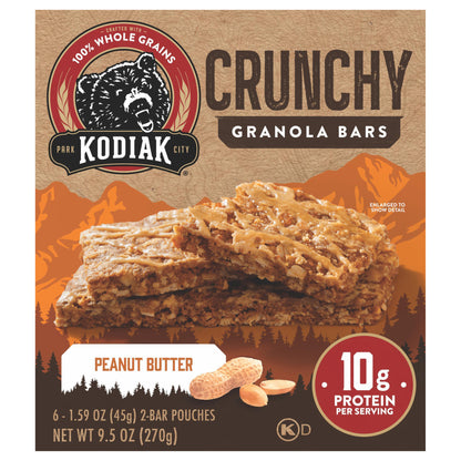 Crunchy Granola Bar, Peanut Butter, 9.5 oz/6 Ct