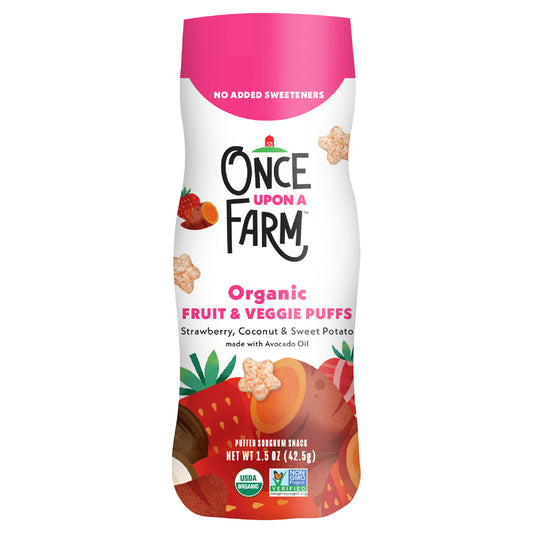 Once Upon a Farm Organic Baby Puffs Strawberry, Sweet Potato & Coconut, 1.5oz