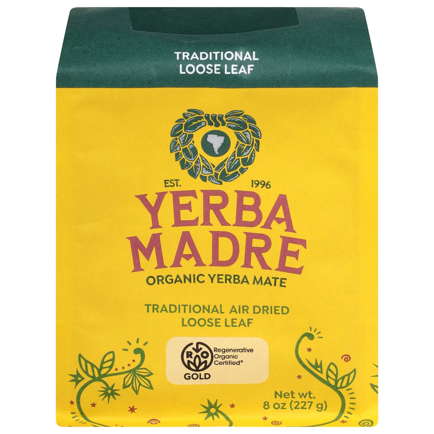 Yerba Madre Organic Traditional Air Dried Loose Leaf Yerba Mate 8 oz