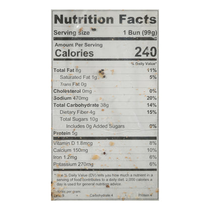 O'Doughs Deluxe Vegan Hamburger Buns 4 ea