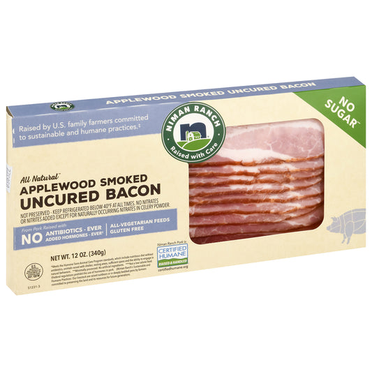 Niman Ranch Uncured Applewood Smoked Bacon 12 oz