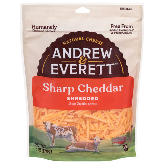 Andrew & Everett Shredded Sharp Cheddar Cheese 6 oz