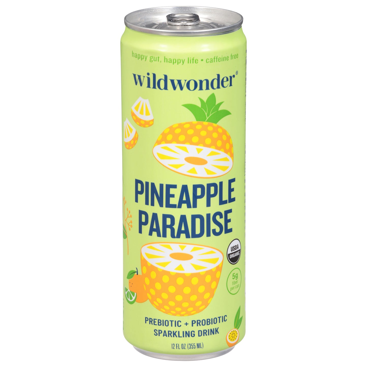 Wildwonder Prebiotic + Probiotic Pineapple Paradise Sparkling Drink 12 fl oz
