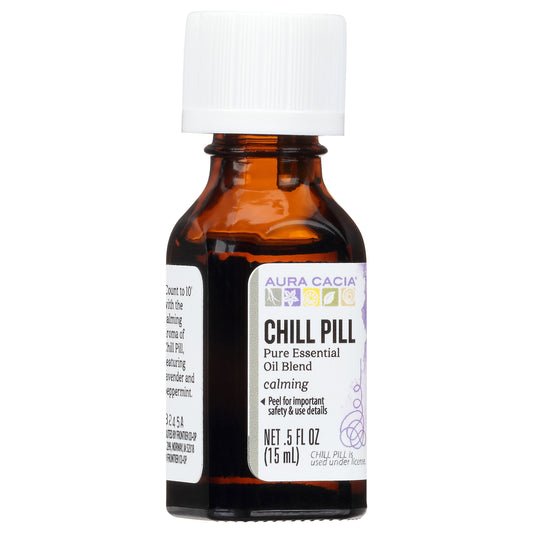 Aura Cacia Calming Chill Pill Pure Essential Oil Blend .5 fl oz