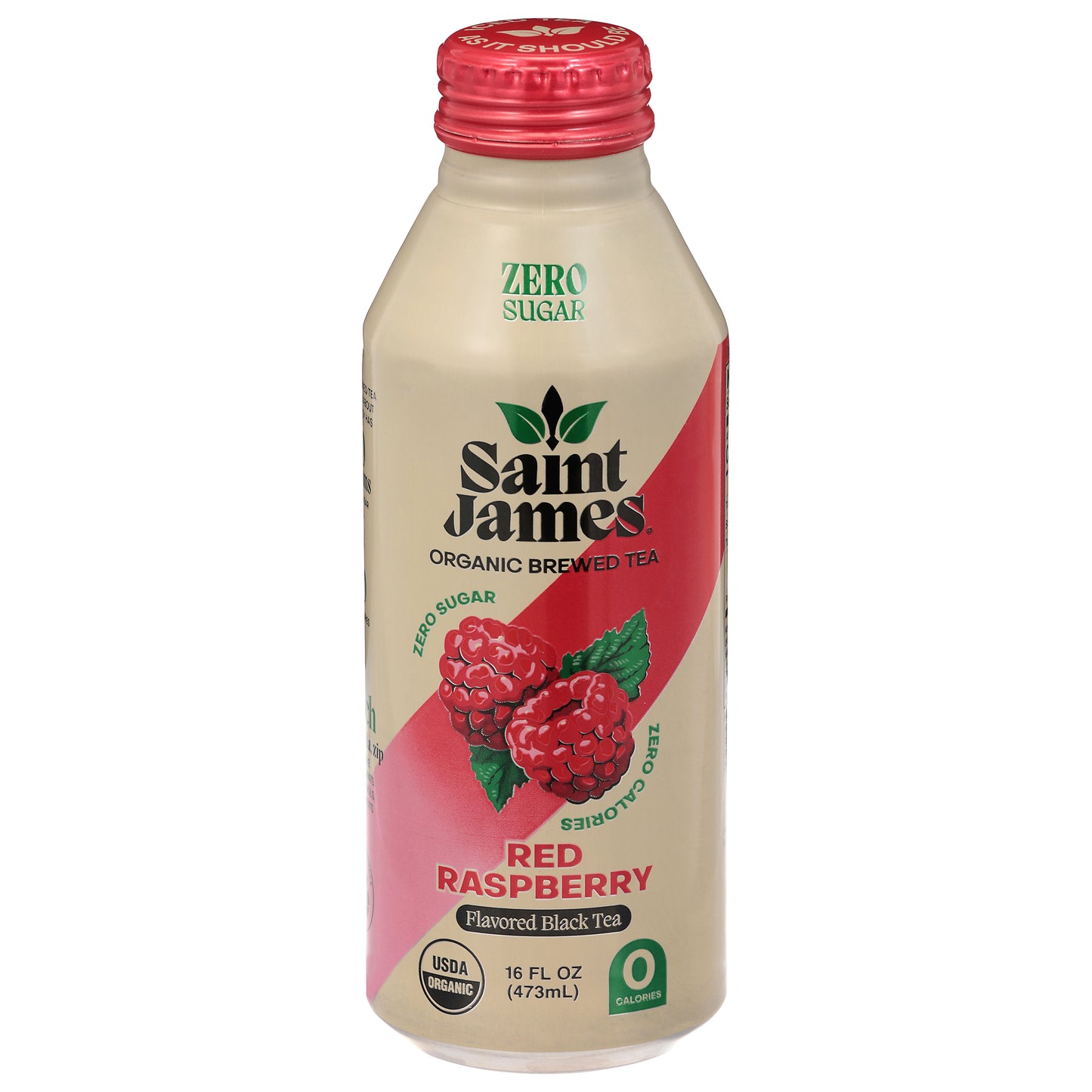 Saint James Zero Sugar Red Raspberry Black Tea 16 fl oz
