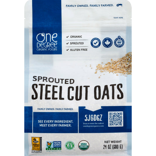 One Degree Organic Foods ONE DEGREE ORGANIC STEEL CUT OAT 24 OZ